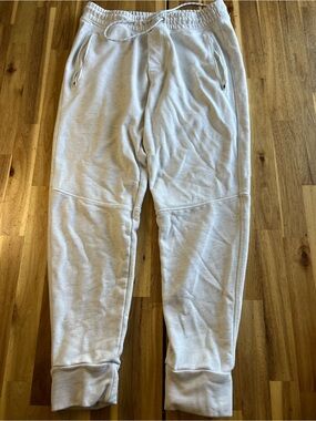 American Eagle Jogger Sweatpants Women’s Medium Cream Zip Pocket Lounge Pants